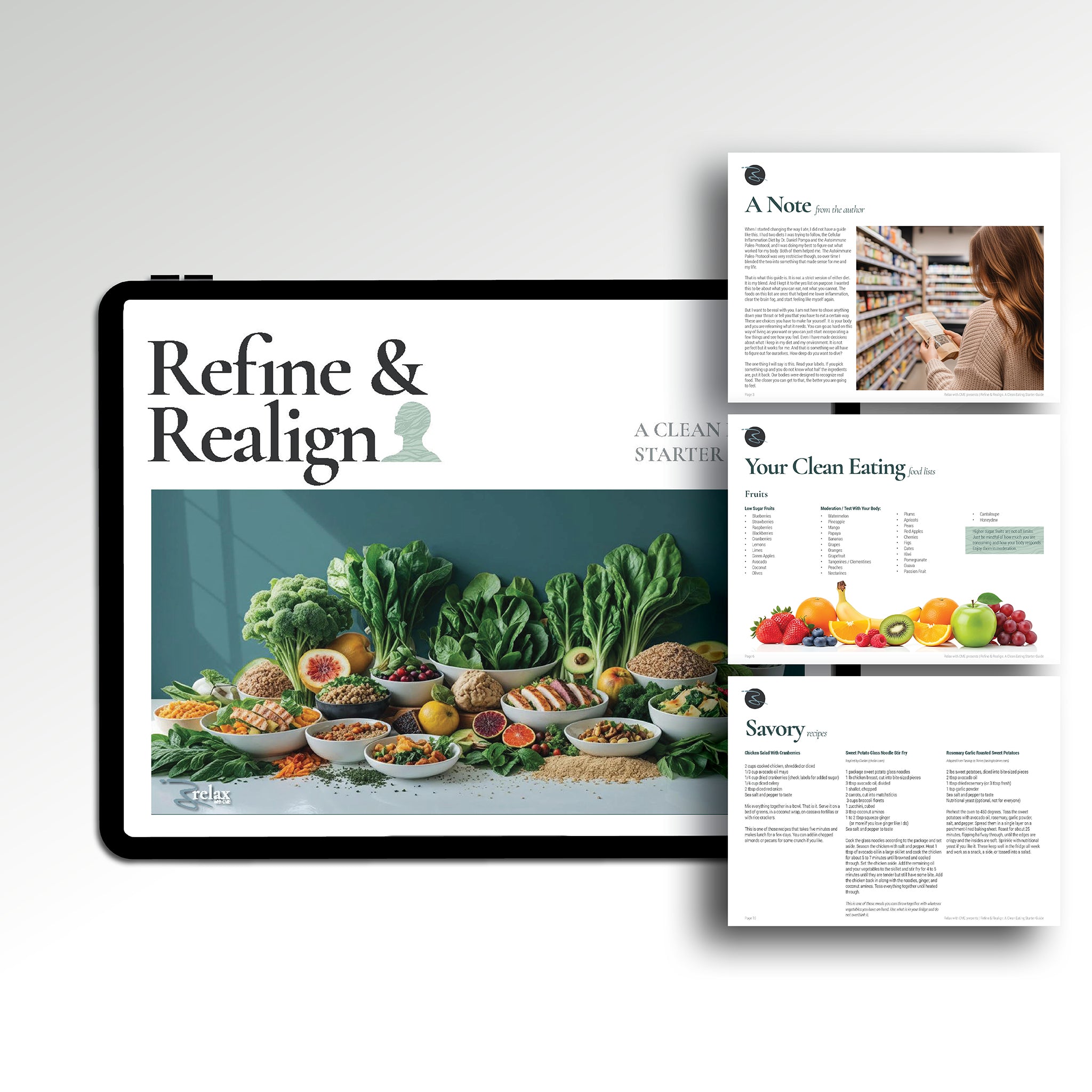 Clean Eating Starter Guide included in bundle — simple anti-inflammatory meal ideas for beginners with no energy