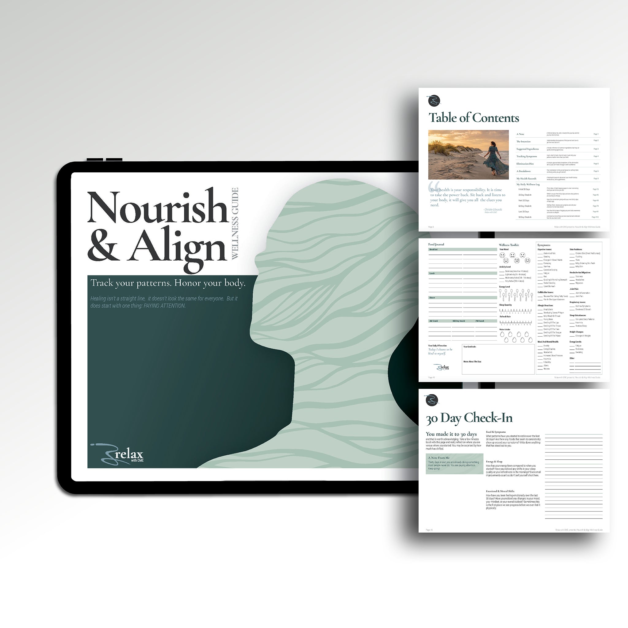 Nourish and Align Wellness Guide included in the Complete Bundle — symptom and food tracker for women navigating chronic illness