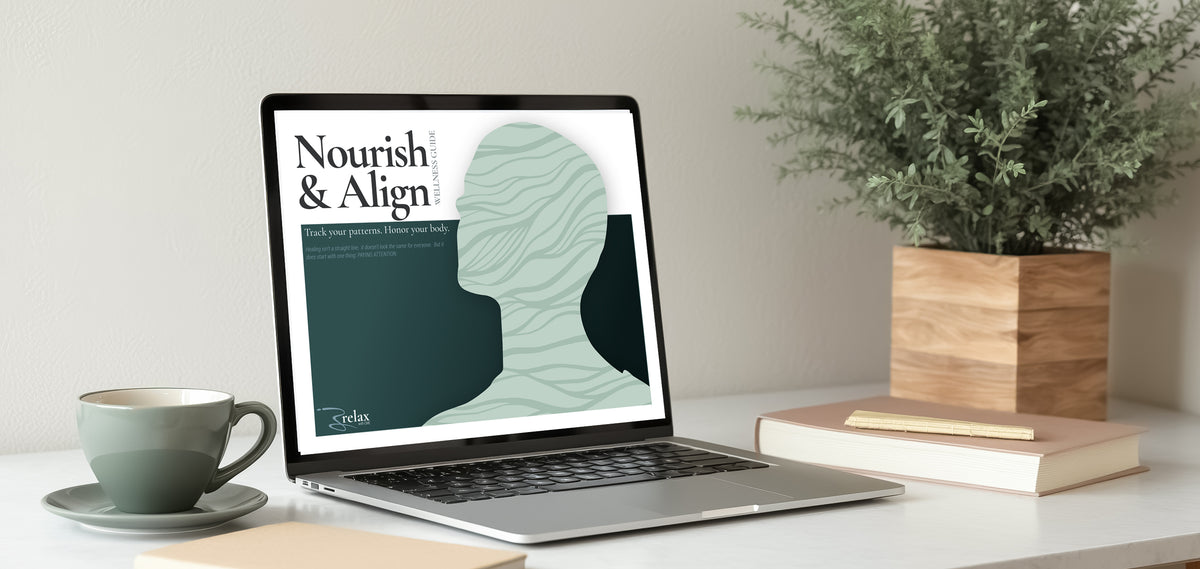 Nourish and Align Wellness Guide daily tracking pages — wellness journal for chronic illness by Relax with CME